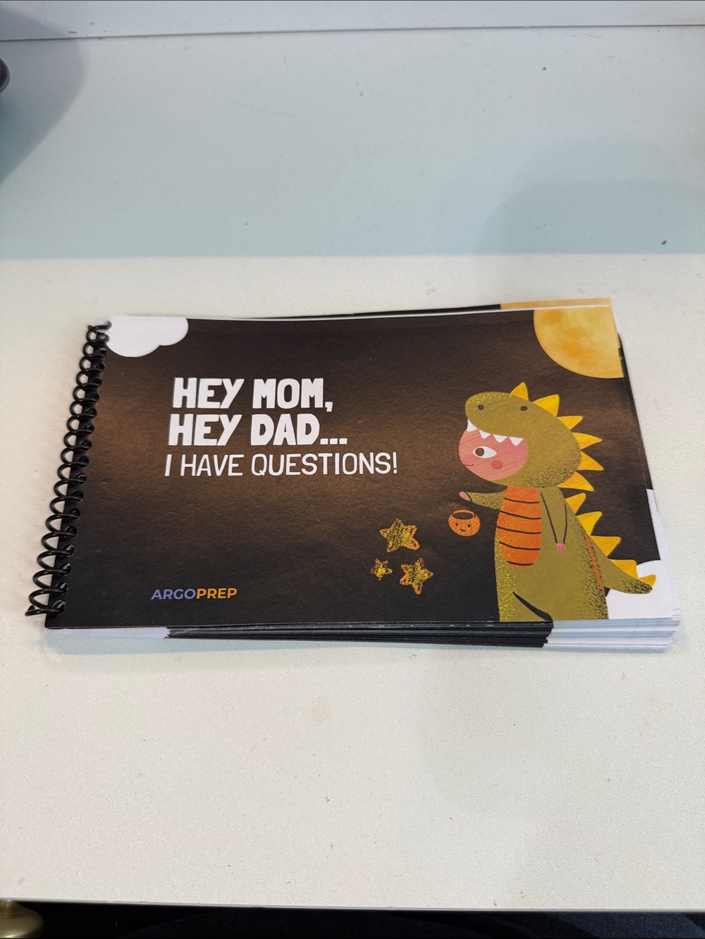 ArgoPrep Kids "Hey Mom, Hey Dad... I Have Questions!" Black Spiral Activity Book